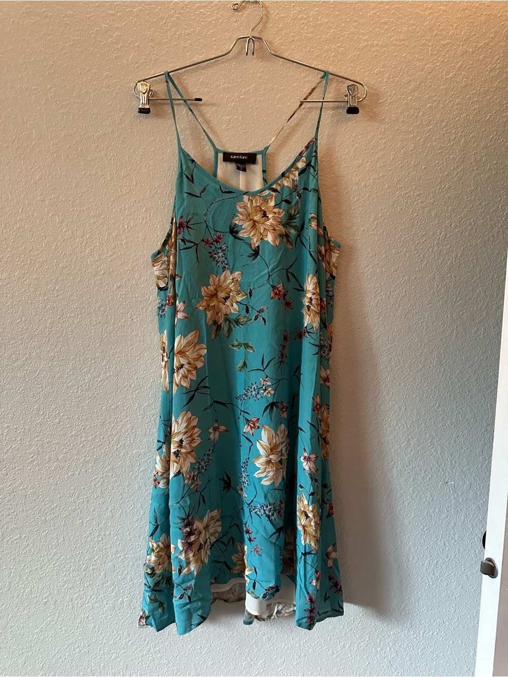 Karen Kane // Teal Floral Slip Dress